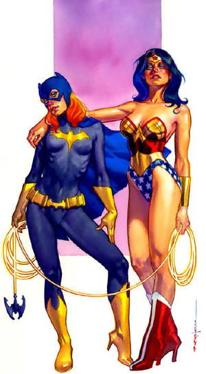 Bat Girl Cartoons - Batgirl and Supergirl | ... Doujin Wonder Woman Supergirl Batgirl Catwoman  Nude and Porn