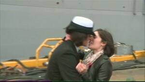 Amateur Forced Lesbian - Two women kiss at Navy homecoming | CNN