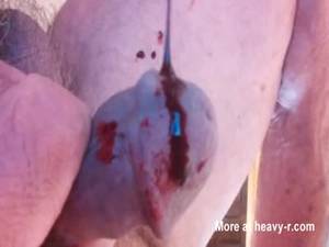 Heel Insertion Porn - Bloody Cock