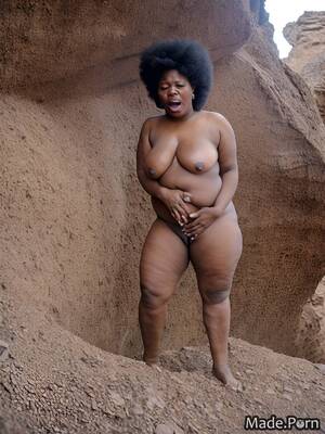 naked african wife - Porn image of fat nude african wife angry woman gigantic boobs created by AI