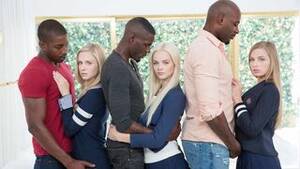 Amateur Interracial Orgy With Black Studs - Blonde teens take part in interracial orgy with black porn studs | AREA51. PORN