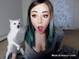 k9 licks webcam - Dog Harasses Cam Girl