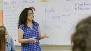 Anna Reyes Home Sex Porn - Health educator Leticia Jenkins discusses family planning with students at  James Monroe High School in Los