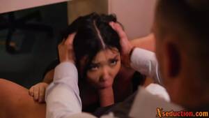 horny asian office - Asian secretary gets fucked in office by horny boss - wankoz.com