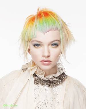 Hair Dye Porn - Asymmetrical cut with multi colored dyes- Nicole S.