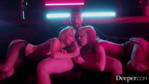 Night Club Sex Threesome - Neon Lights of Strip Club and Awesome Threesome