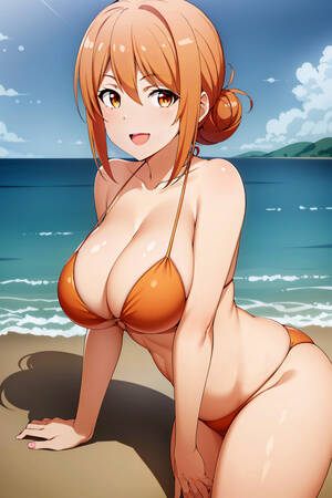 hentai beach big boobs - Busty Hentai - 1girl alluring beach big breasts bikini blue sky cleavage  milf ocean on beach - Hentai Pictures