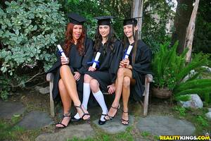 College Graduate Porn - 3 hot college babes celebrate high school graduation in this hot 3some  fucking lesbian group sex party