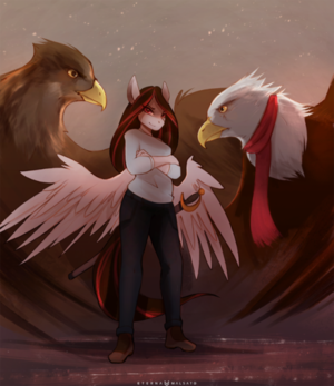 Female Eagle Porn - Commission for WinterblossomNot a tiny pegasus, but giant eagles instead ;)  Tumblr Porn