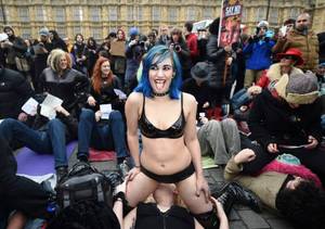face sitting - Here Are Some Photos From The Face-Sitting Porn Protest In London Earlier  Today