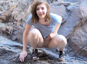 adorable teen pissing - Outdoor pee: Cute Teen Pees on Rocks - ThisVid.com