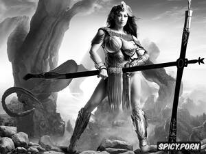 Armored War Goddess Porn - Image of the greek goddess athena, war armor, battle background, low  quality camera - spicy.porn