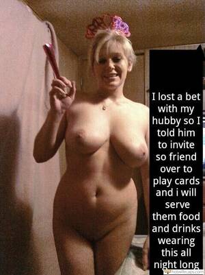 Amateur Wife Fucked Lost Bet Captions - Lost Bet Hotwife Caption â„–6506: wife serving our guests fully nude