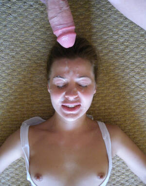 18 amateur facial - cum covered face Porn Pic - EPORNER