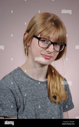 Hipster Blonde Skinny Porn - Blonde teenager girl glasses hi-res stock photography and images - Alamy
