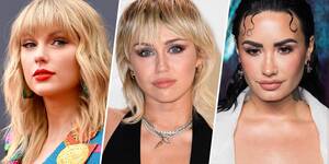 Blonde Lesbian Demi Lovato - Miley Cyrus says meme of her with Taylor Swift and Demi Lovato gave away  her bisexuality