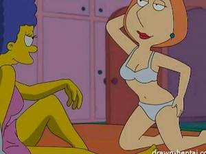 hentai blonde lesbian rubbing - Loise Griffin and Marge Simpson lesbian orgy