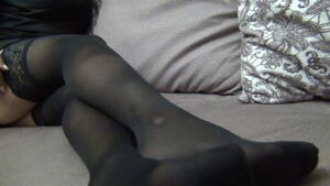 black stockings pussy foot - Girl shows black stockings foot fetish | xHamster