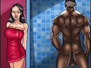 Interracial Cartoon Sex Porn - Interracial comic sex in the bathroom