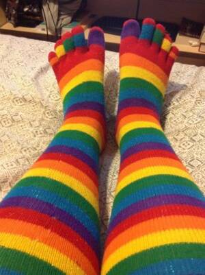 Foot Hentai Porn Rainbow Socks - One of my favorite pairs! Rainbow toe socks! Porn Pic - EPORNER