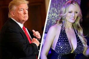 Illicit Porn Intimidate - Donald Trump's lawyer claims porn actress Stormy Daniels (right) is liable  for at least $20 million for violating a nondisclosure agreement she says  ...