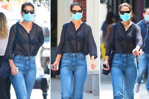 anal sex katie holmes - Katie Holmes shows off bra in sexy see-through top while running errands in  New York City | The US Sun