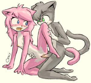 Anthro Pussy Art - e621 aeris_(vg_cats) anthro anthro_on_anthro blush breasts cat duo erection  feline female leo_(