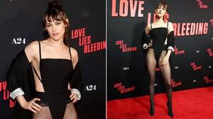 Look Kristen Stewart Porn - Kristen Stewart goes nearly naked in raunchy bodysuit for Love Lies  Bleeding red carpet - Mirror Online