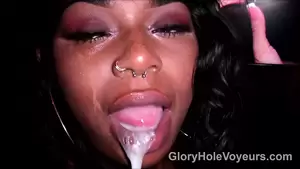 ebony gloryhole suck - Young Ebony Sucks Gloryhole Cock | xHamster