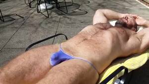 Male Bikini Porn - Sunning in a Purple Thong Bikini where my Neighbors can see - Pornhub.com