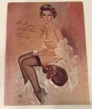 1940 Nudist Porn - 1940s PINUP SEMI NUDE CARD Emilia with a Pussy Cat Tasteful Soft Porn | eBay