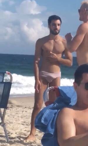 big dick beach bulges - Bulging: Speedo bulge at the beach - ThisVid.com