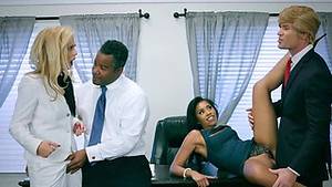 Foursome Office Porn - Premium office porn with two amazing milfs