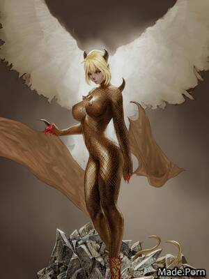 Fantasy Anime Evil Angels Porn - Porn image of red thighs anime leather woman devil yellow created by AI