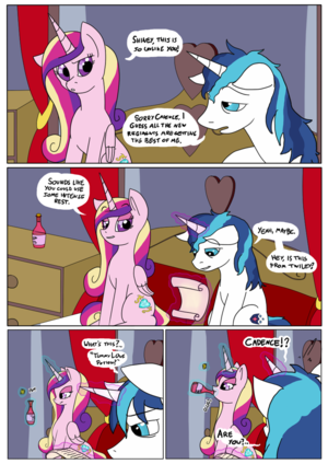 Mlp Cadence Porn Comic - 9750 - safe, artist:teabucket, princess cadence (mlp), shining armor (mlp),  alicorn, equine, fictional species, mammal, pony, unicorn, feral, comic:tummy  love potion, friendship is magic, hasbro, my little pony, comic, drinking,  duo, female,