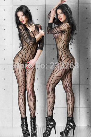 lingerie black pussy - Fascinated Striped Black Open Crotch Exposed Pussy Best Sex Bodystocking  Sexy Lingerie Porn for Women 2014