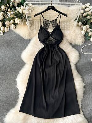 Formal Ball Porn - SINGREINY Senior Sensual Lace Long Dress Women Halter Splice Backless Home  Wear Bodydress Hotsweet Erotic Porn Slim Sexy Pajamas - AliExpress