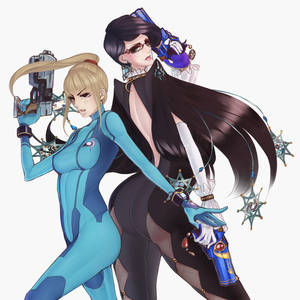 Bayonetta Samus Aran Lesbian Hentai - Bayonetta and Zero Suit Samus by Lucas << Yaaaas! Two badass ladies!