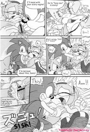 doujin pussy - a_scared_amy amy_rose breasts canine censored closed_eyes comic doujin  female fingering fox fur furry_bomb heart hedgehog male