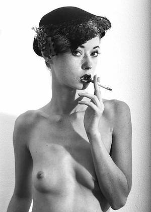1940s naked - 1940's Era Nude Smoking in Hat Black & White Multiple - Etsy