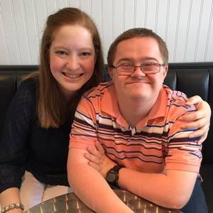 Disability Porn - Picture of teenager Lillie and her friend Trevor who has Down's syndrome.