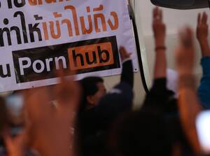Banned Thai Porn - Pornhub ban sparks protests in Thailand with demonstrators taking to the  street to demand adult site is unblocked | The Sun