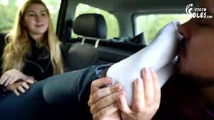 lick teen girl - Czech teen girl socks sniffing licking
