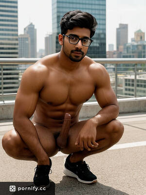 Indian Men In Porn - Sexy Indian Muscle Man in Yoga Pose with Huge Penis - Brunette Hair,  Triangle Pussy Haircut and Brown Eyes | Pornify â€“ Best AI Porn Generator