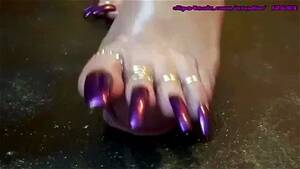 Milf Feet Porn Purple Nails - Watch Long purple nail footjob - Footjob, Footjob Cumshot, Fetish Porn -  SpankBang