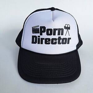 Black Baseball Porn - PORN DIRECTOR trucker cap baseball hat black & white funny Halloween  costume | eBay