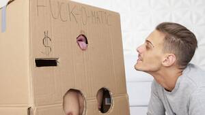 Cardboard Box Sex Porn - Makeshift Cardboard Gloryhole - FAPCAT