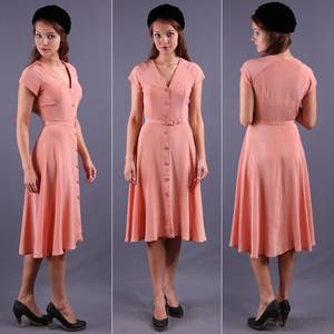 40s Clothes Porn - 40s Style Dress / Bias Cut Pink Dress / sz XS to Small