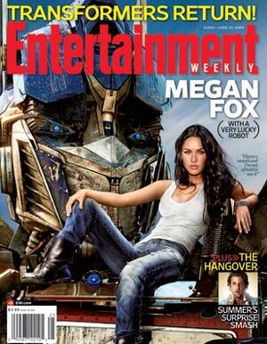 Megan Fox Porn Comics - Optimus Prime and Megan Fox on cover of EW - Transformers