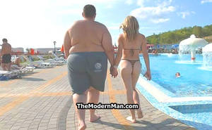 Fat Man Skinny Girl Porn - Fat guy with a skinny girlfriend at the pool